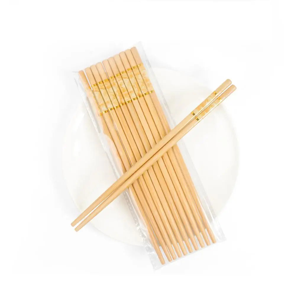 Green And Healthy Natural Bamboo Chopsticks 5 Pairs New Home Use Mildew-proof And High Temperature Resistant Environmentally