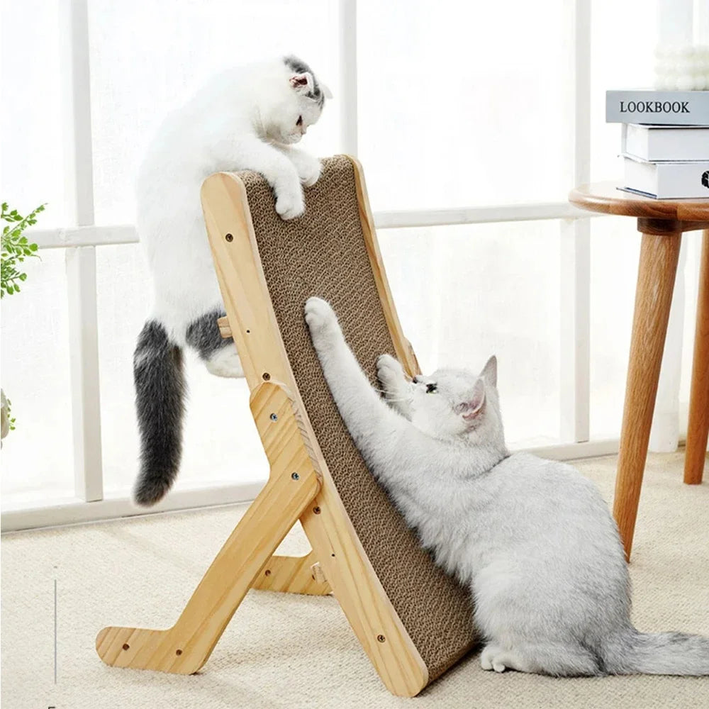 Cat Scratcher Wooden Frame Detachable Scrapers Bed 3 In 1 Cat Scratch Board Toys Training Grinding Claw for Cats Lounge Bed