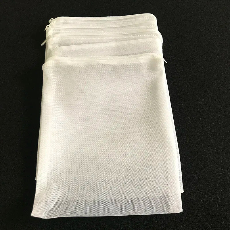 5Pcs White Dense Hole Filter Net Bag Mesh Bag Acquarium Pond For Bio Ball Carbon Media Ammonia Aquarium Fish Tank Isolation Bag