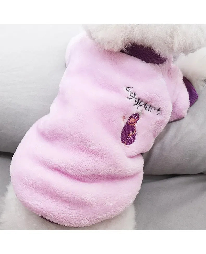 Pet Dog Clothes Warm Fleece Cute Fruit Print Coat Small Medium Cat Shirt Jacket Autumn Puppy Sweater Hoodie Chihuahua Yorkies