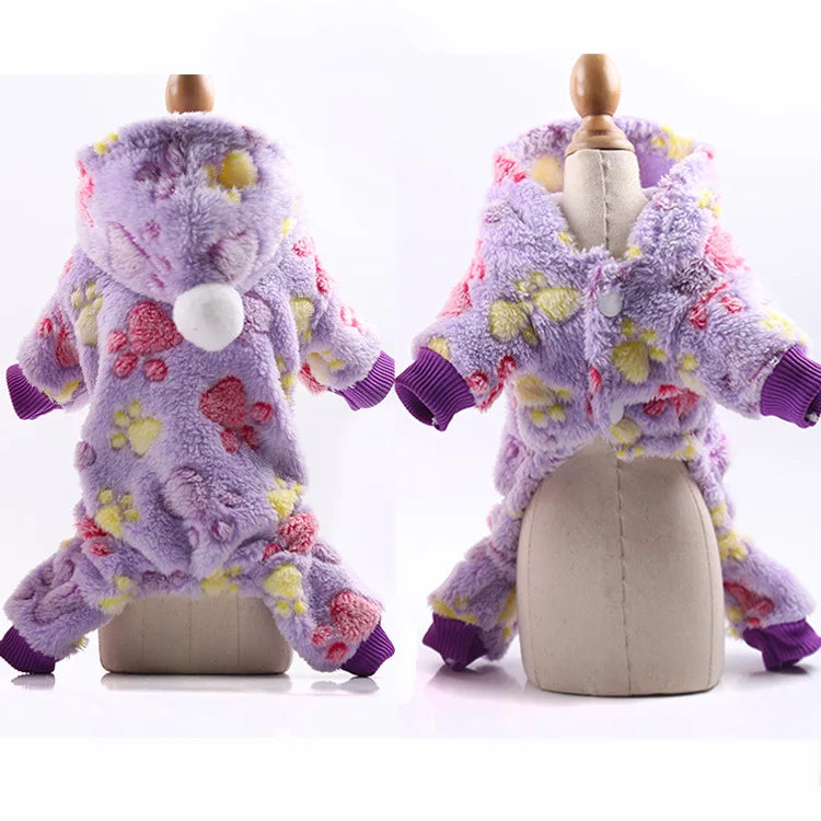 Pet Dog Soft Warm Jumpsuits Clothing for Dogs Pajamas Fleece Small Puppy Coat Pet Outfits Hoodie Clothing Cats Clothes Christmas