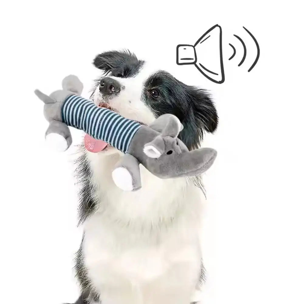 Pet Toys Cute Pet Chewing Teething Toys Cartoon Embroidery Bite-resistant Decompression Duck Pig Elephant Sounding Toys