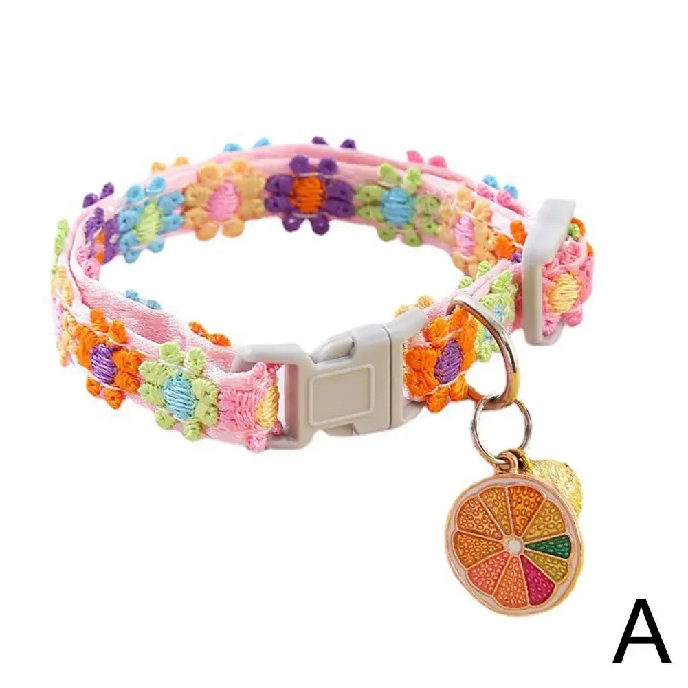 Pet Collar Adjustable Colorful Lace Flower Cat Collar Cute Product Kitten Cat Necklace Pet Dog Puppy Collar Bell Accessory O3N2