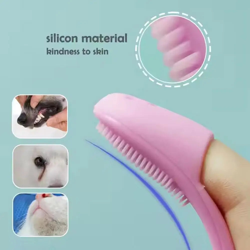 4pcs Pet Finger Toothbrush Cat Dog Silicone Toothbrush Comfortable And Safe Convenient And Easy To Use Keep Your Pet's Oral Heal