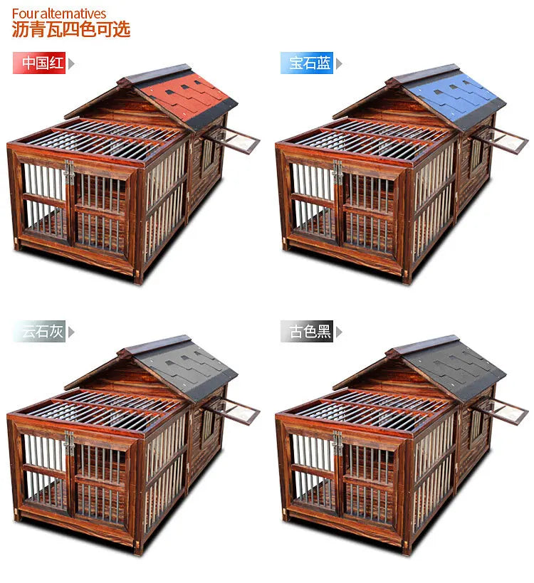 4XL Pet Kennel Large Dog Summer Cooler All Seasons Universal Medium Dog Kennel Solid Wood Removal and Washing