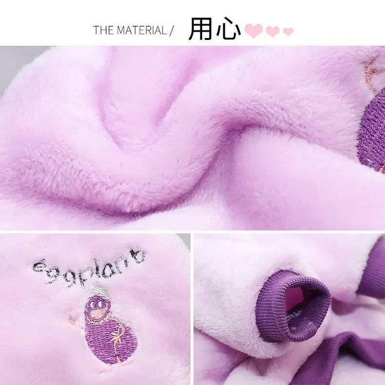 Pet Dog Clothes Warm Fleece Cute Fruit Print Coat Small Medium Cat Shirt Jacket Autumn Puppy Sweater Hoodie Chihuahua Yorkies