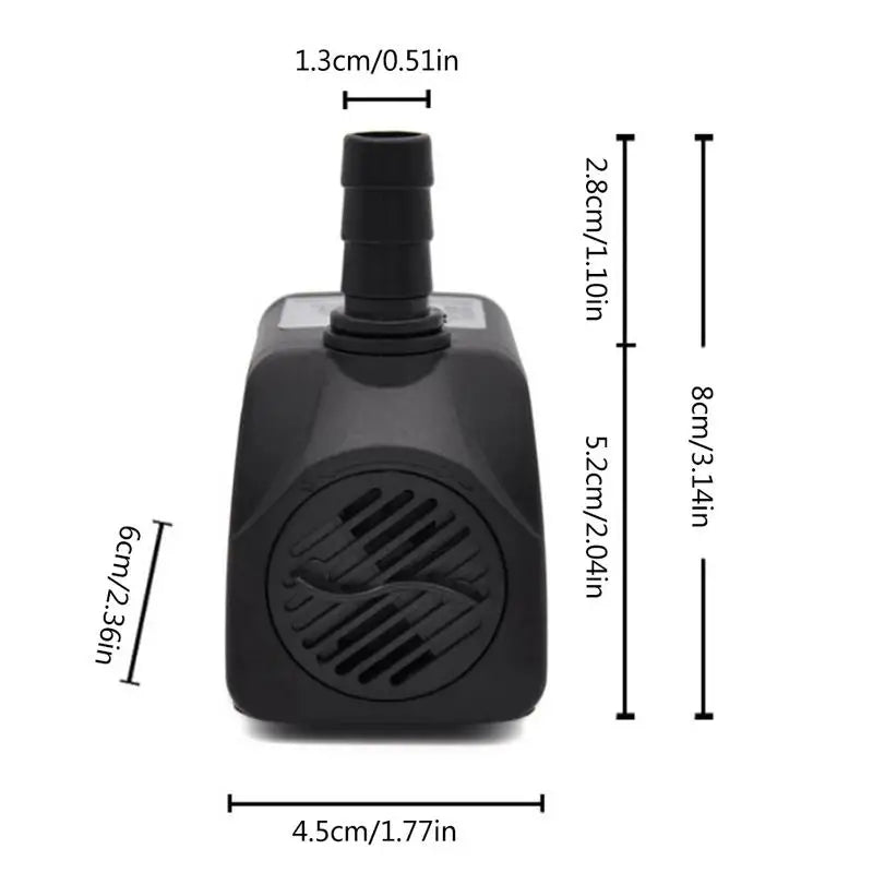 W Ultra Quiet Submersible Water Fountain Filter Fish Pond Aquarium Water Pump Tank Fountain With 12 Lights