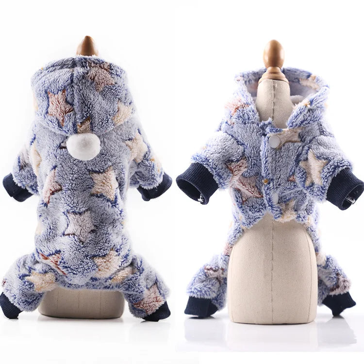 Pet Dog Soft Warm Jumpsuits Clothing for Dogs Pajamas Fleece Small Puppy Coat Pet Outfits Hoodie Clothing Cats Clothes Christmas