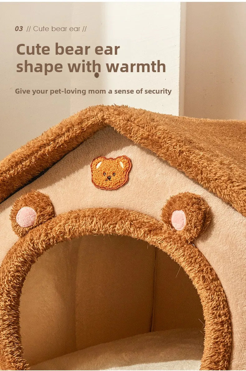 The kennel is universal in all seasons, the house type is small, the dog can be dismantled and washed, the dog house cat litter