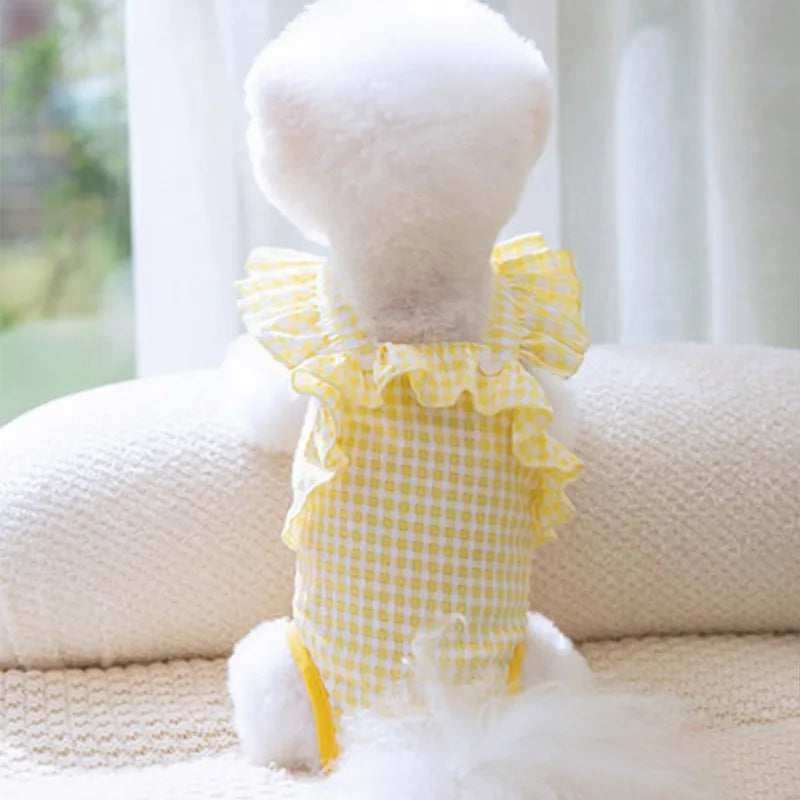 Washable Female Dog Diapers Suspenders Plaid Pet Physiological Pants Dog Shorts for Small Dogs Pet Products Cute Dog Underwear