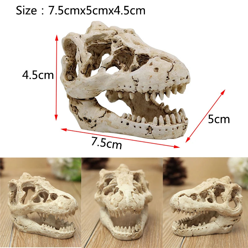 Aquarium Ornaments Decoration Resin Rhinoceros Horned Skull Goat-Head Shape Fish Tank Spider Scorpion Lizard Aquariums Shelter