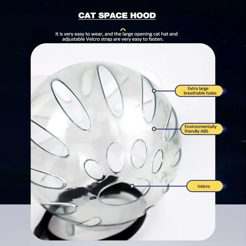 Transparent Cat Muzzle Anti Bite Transparent Cat Head Cover Breathable Clear Pet Accessories With Magical Sticker Cat Bubble Muz