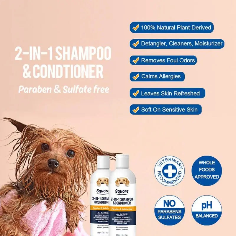 Dog Shampoo And Conditioner 2 In 1 Dog Shampoo And Conditioner PH Balanced Cleansing Grooming And Conditioning Sensitive Skin