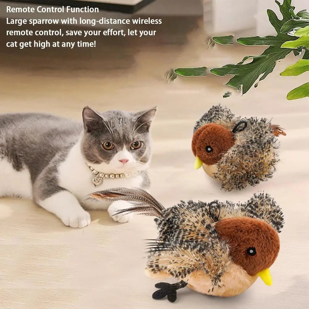 Usb Rechargeable Cat Toy Flapping Bird Cat Toy Interactive Plush Toy Remote Control USB Flapping Wings Cat Toy Chirping Cat Toy