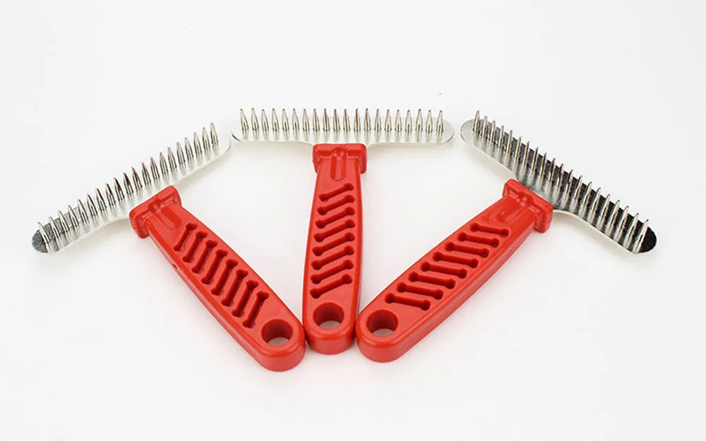 Dog Rake Deshedding Dematting Brush Comb Undercoat Rake for Dogs Cats Short Long Hair Pet Brushes Shedding with Double Row Pins