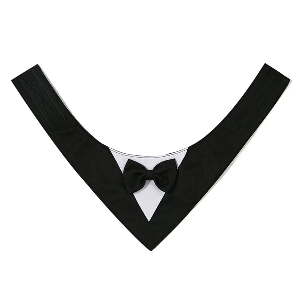 Pet Bow Tie Dog Collar Tuxedo Bandana Adjustable Formal Puppy Triangular Neck Wear for Wedding Birthday Dress-up Cosplay Party