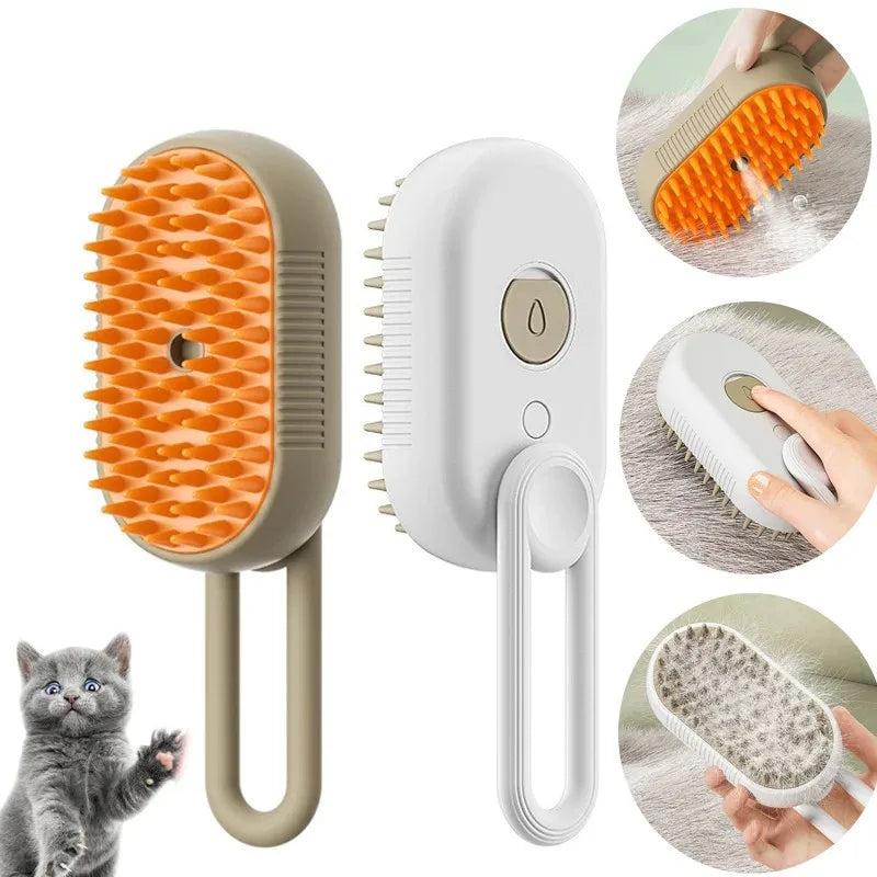 3 In1 Dog Cat Steamy Brush Spray Massage Pet Grooming Comb Hair Removal Cat Comb Cat Hair Brush Pets Dogs Accessories