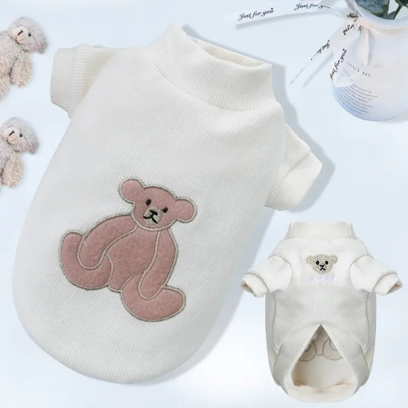 2023 New Spring Summer Pet Clothes Bear Pattern Sweater And Comfortable Puppy Clothes Teddy Hiromi For Small And Mid Sizes Dogs