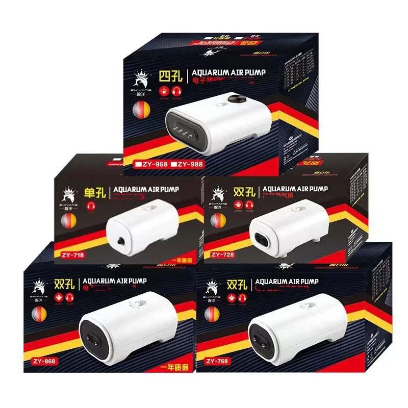 220V 3.5W 8W 12W Aquarium Air Pump Fish Tank Mini Air Compressor Oxygen Pump Aquarium Fish Tank Accessories Two Outputs Silent