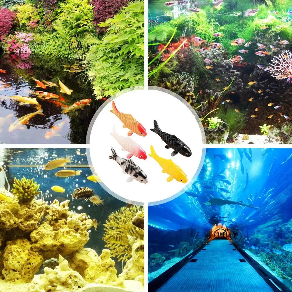 5PCS Simulated Fish Simulation Floating Model Fish Tank Underwater Water Fountain Pond Landscape Decoration For Garden Pond