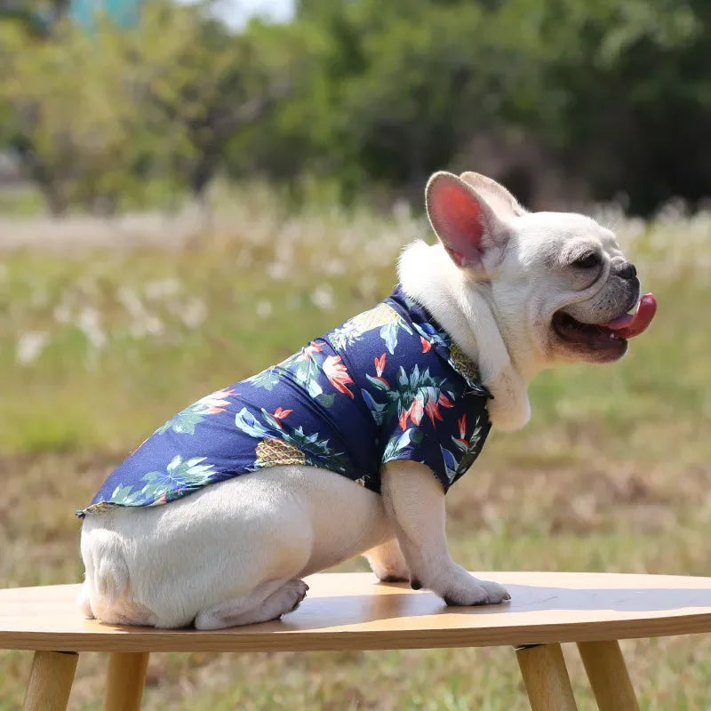 Summer Pet Printed Clothes For Dogs Floral Beach Shirt Jacket Floral T-Shirt Hawaiian For Small Large Dog Chihuahua Pets Outfits