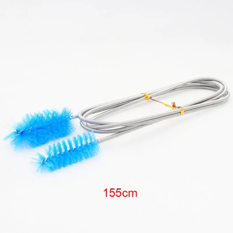 Aquarium Pipe Cleaning Brush Fish Tank Cleaner Tube Stainless Steel Water Filter Air Tube Flexible Double End Hose Accessories