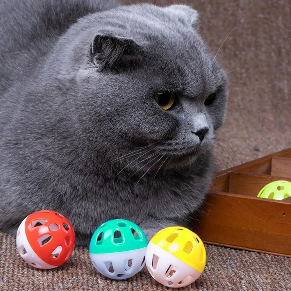 Pet Toys Colorful Kitten Toy Ball Plastic Hollow Bell Ball Interactive Ball Fun Training Chasing Cats And Dogs Pet Ball Pet Toy