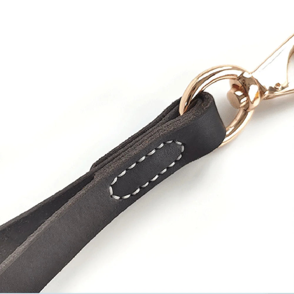 Genuine Leather Short Dog Leash 30cm Short Dog Traffic Lead Leash for Large Medium Dogs Pet Training Walking Leash for Big Dogs