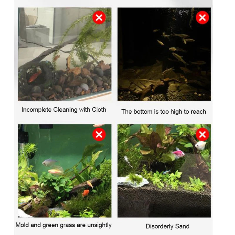 Light Weight Aquarium Algae Remover Scraper Blade Fish Tank Aquatic Water Plant Grass Cleaning Tools Cleaner Kit Accessories