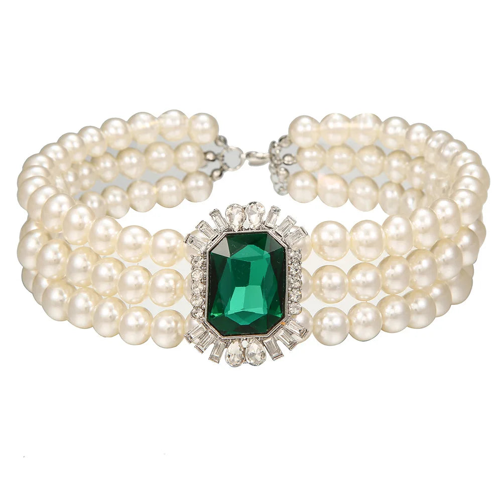 3 Rows Pet Pearl Necklace Jewelry Luxury Diamond Crystal Collar for Small Dogs Bulldog Pet Wedding Collar Costume Accessories