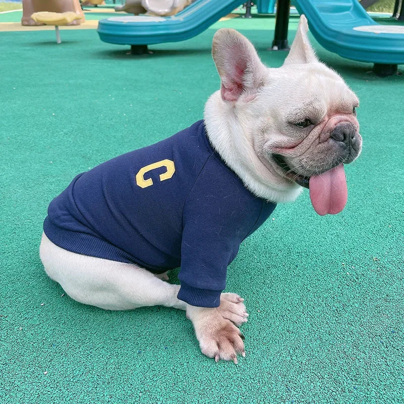 The New Pet Clothes Dog Costume Embroidery Crew Neck Parent-child Wear Spring and Autumn Pure Cotton Three Colors Seven Sizes