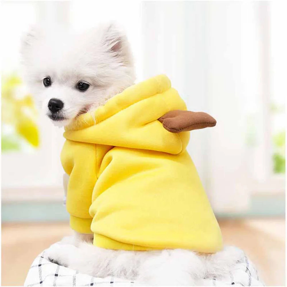 Cute Fruit Pet Costume Dog Clothes for Small Dogs Warm Fleece Doggy Hoodies Pet Dog Cat Clothing Puppy Sweater for Chihuahua Pug