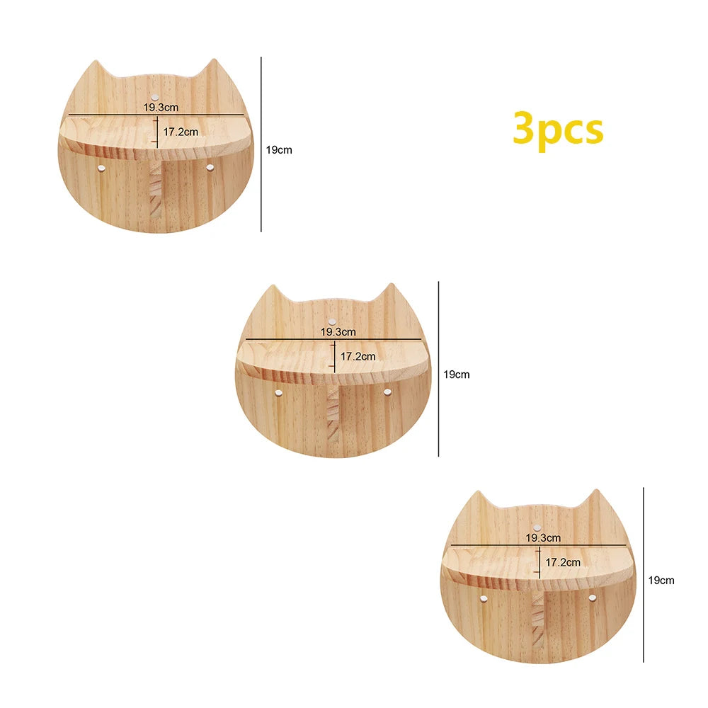 Cat Tree Climbing Shelves Wall Mounted Cat Furniture 50cm&100cm Cat Bridge Hammock Set with Ladders Scratching Posts Platform