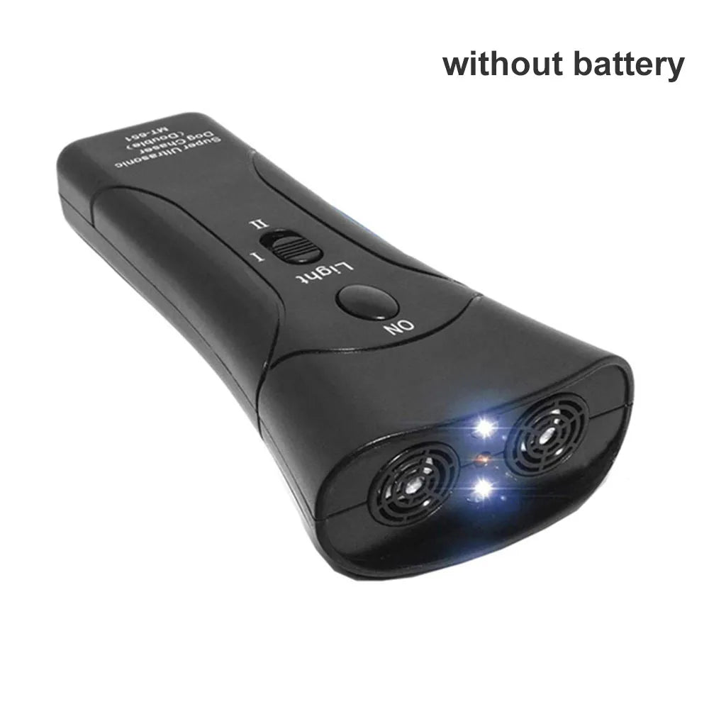 3 in 1 Dog Anti Barking Device Ultrasonic Dog Repeller Stop Bark Deterrents Pet Control Training Supplies with LED Flashlight