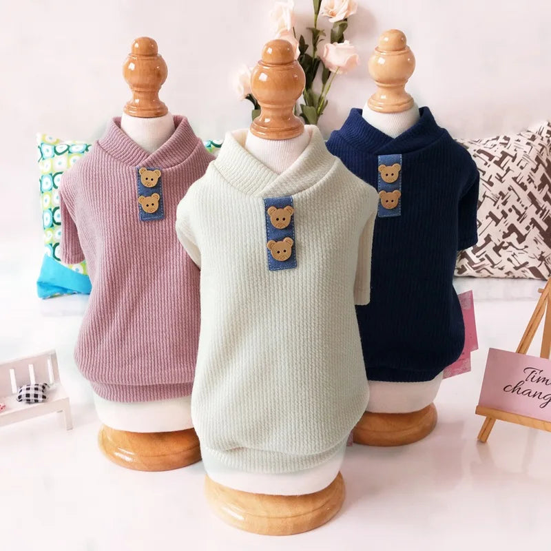 Pet Dog Striped T-Shirt Dog Cat Cotton Vest Clothes Spring Summer Pet Apparel Shirt for Small Medium Pets French Bulldog Bichon