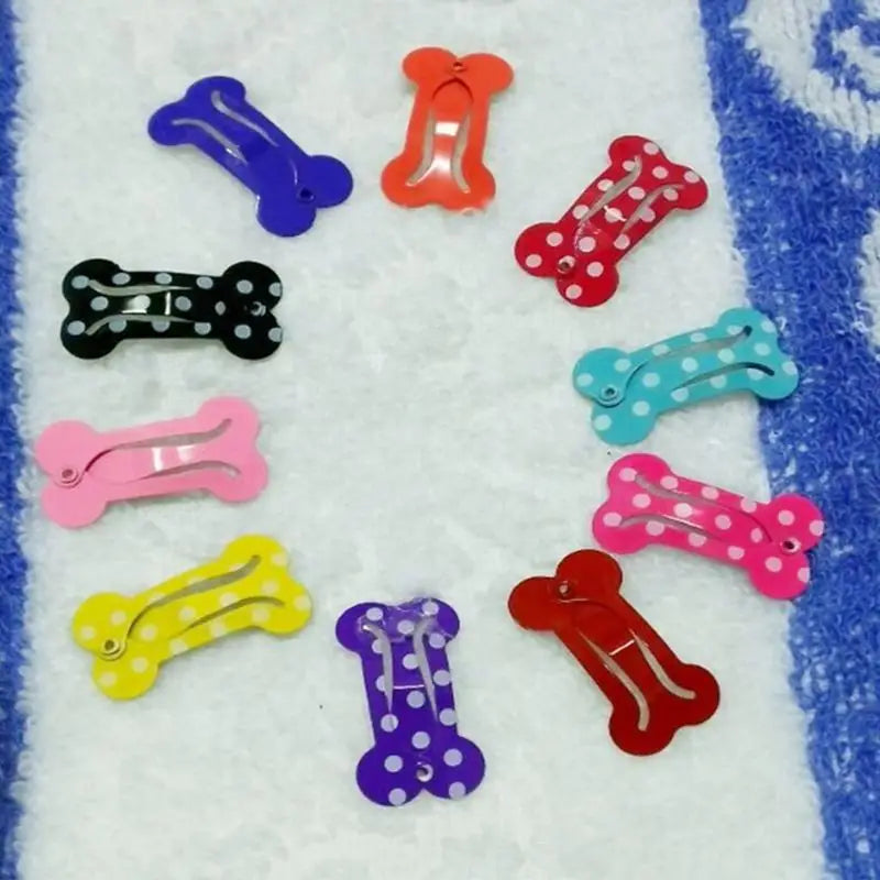 10pcs Bone Hair Clips Non Slip Dog Bone Pet Hair Clip Hairclips Metal Barrettes Hair Accessories for Cosplay Party Pet Dogs and
