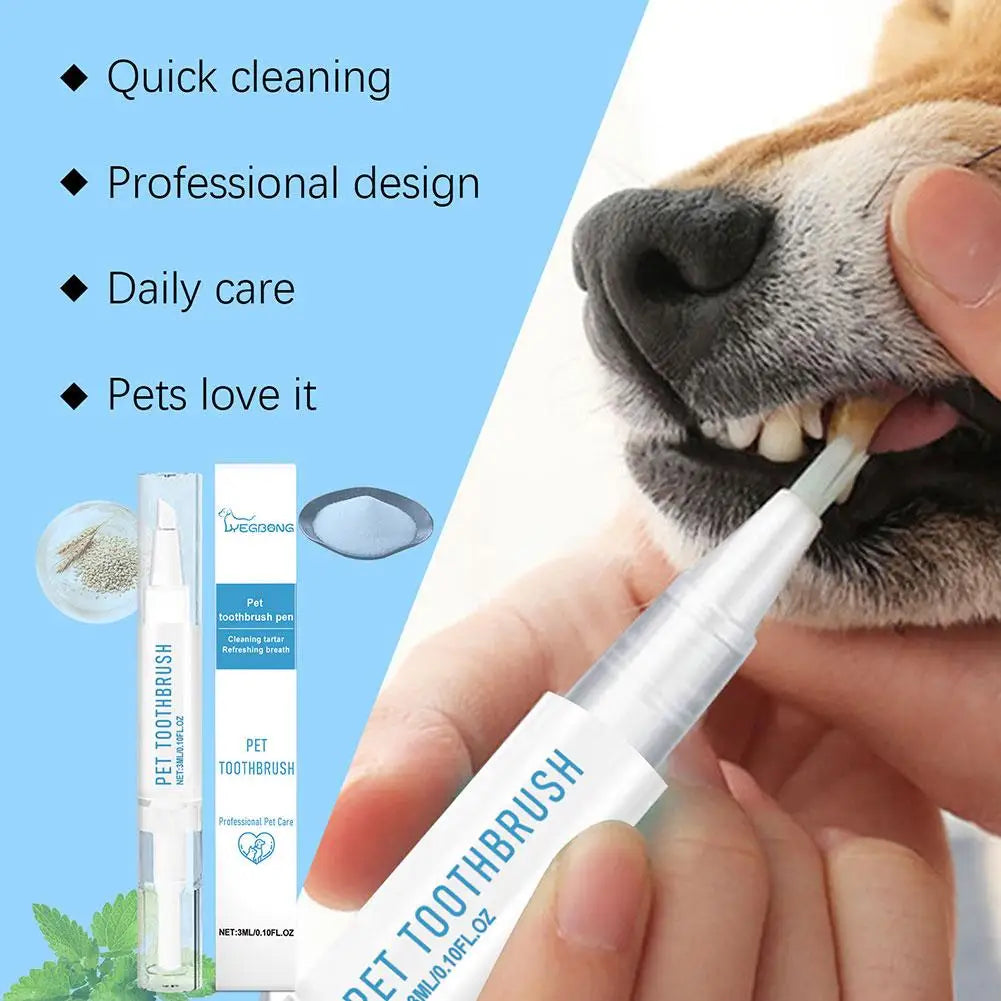 Pet Toothbrush Pen Remove Tartar Deep Cleaning Oral Breath Remove Yellowing Prevent Health Portable Supplies Bad Pet B7Y5