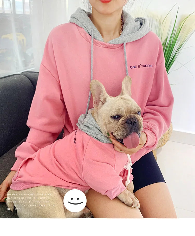 The New Pet Clothes Dog Clothes Parent-child Wear Spring and Autumn Korean Version Pure Cotton Hoodie Four Colors Seven Sizes