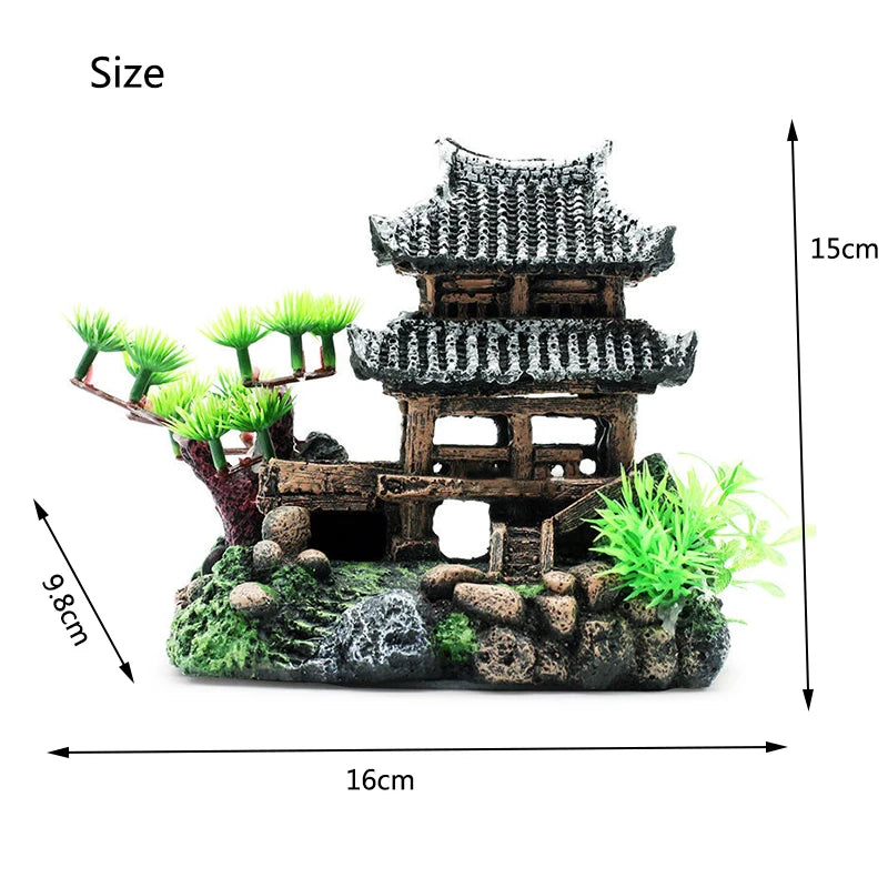 Resin Aquarium Rockery Mountain Decoration Artificial View Rock Cave Stone Tree Fish Tank Ornament Pet Supplies Home Decor New
