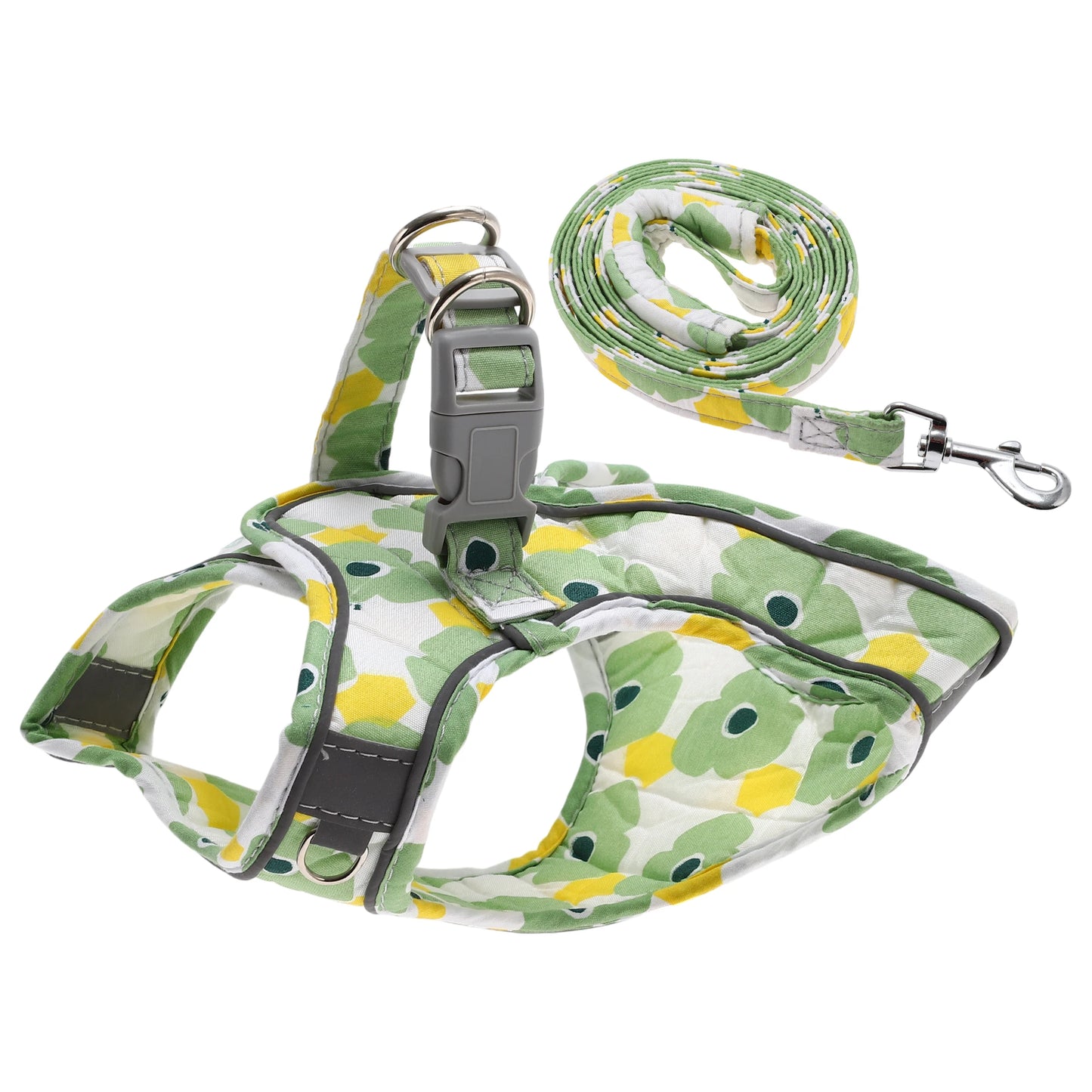 Uxcell Fashion Puppy Harness and Leash Set Pet Harness Vest with Reflective Strips and Magic Tapes for Kitten Puppy Outdoor