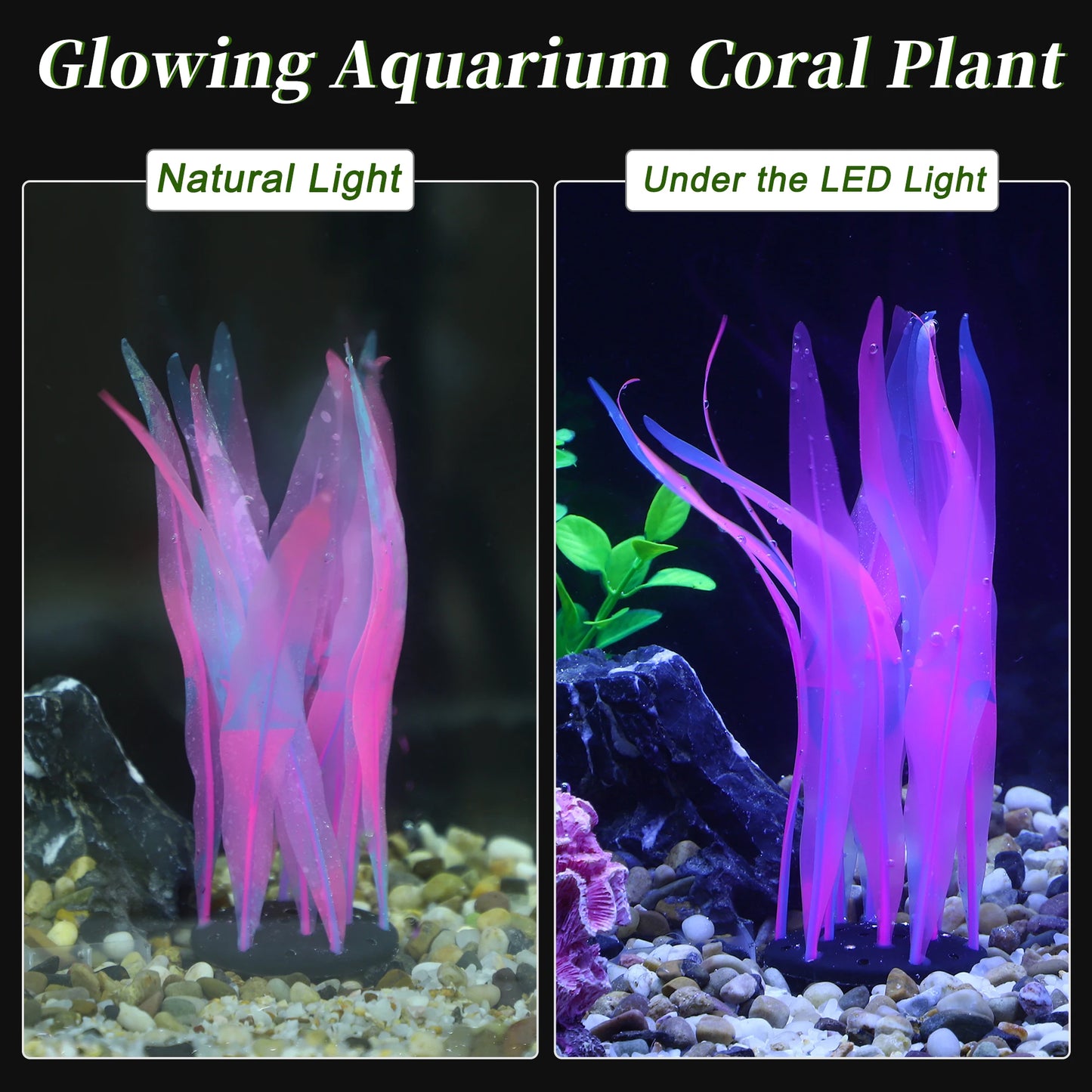 UXCELL Aquarium Artificial Decorative Plant Silicone Glowing Decor for Fish Tank Ornamen Flower Grass Decoration Accessories
