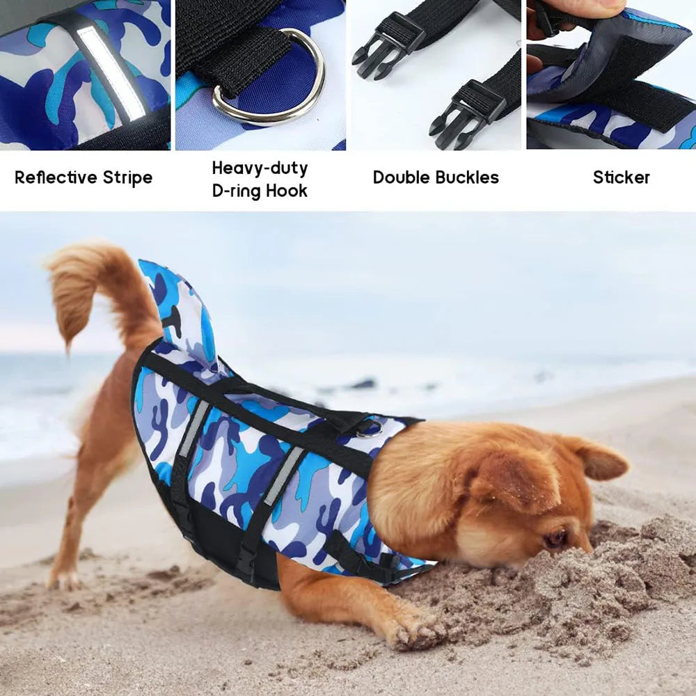 Dog Life Jacket Lightweight Adjustable High Visibility Dog Life Vest for Swimming High Flotation Reflective Life Jacket for Dogs