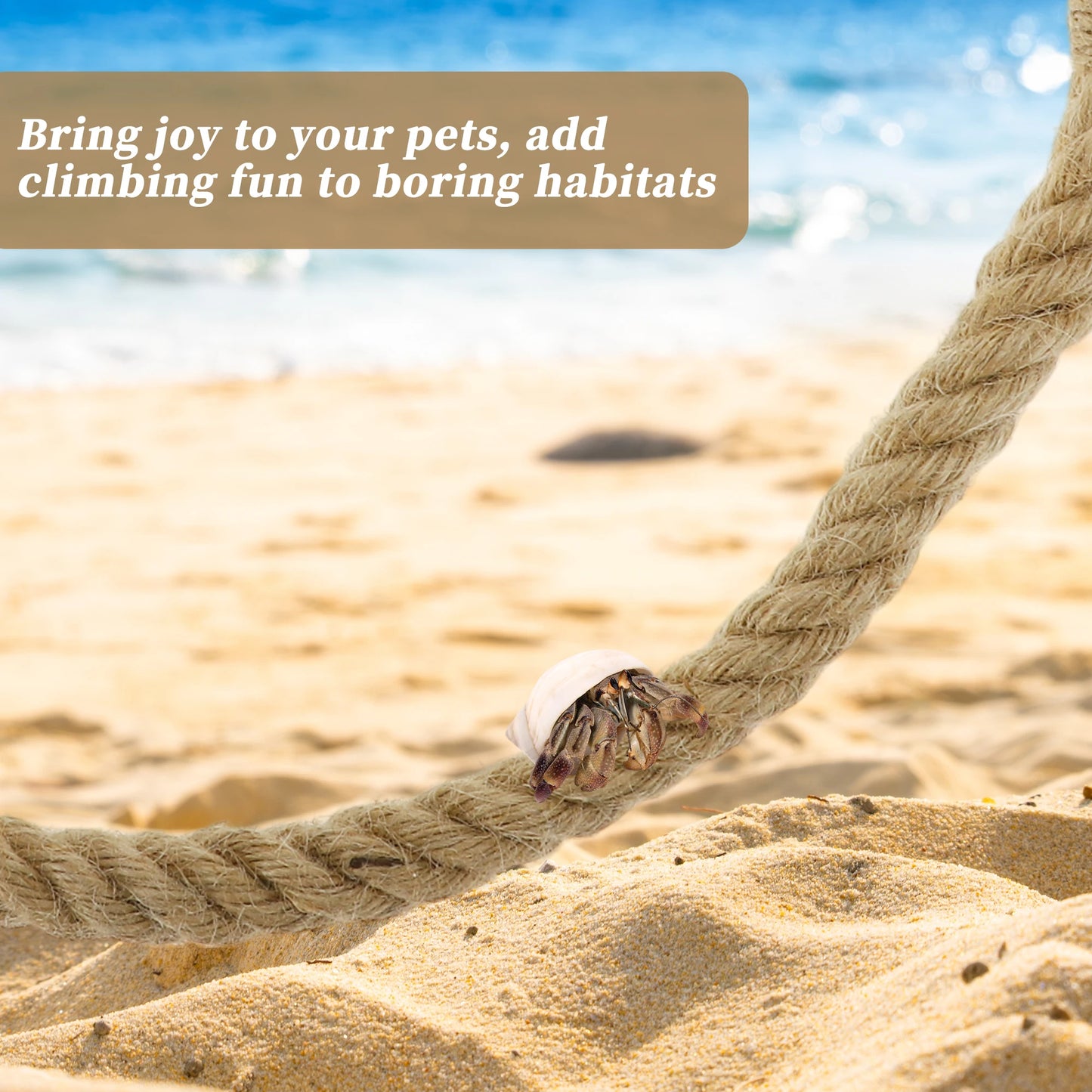 UXCELL Reptile Climbings Jute Ropes Hermit Climbing Rope Ladder Trapez With Suction Cup for Tank Terrarium Accessories