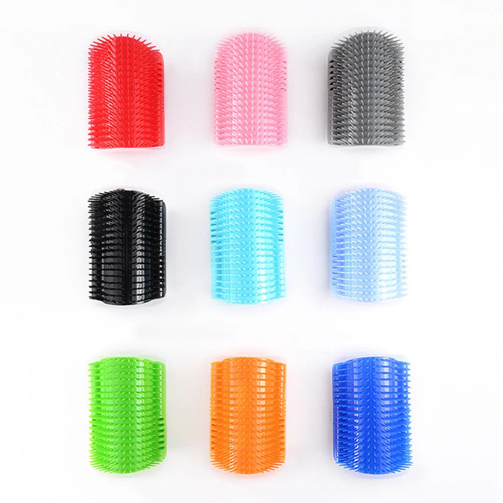 Pet Cat Brush Massage Device Hair Removal Comb Cat Toy Plastic Scratch Bristles Arch Massager Self Grooming Cat Corner Scratcher