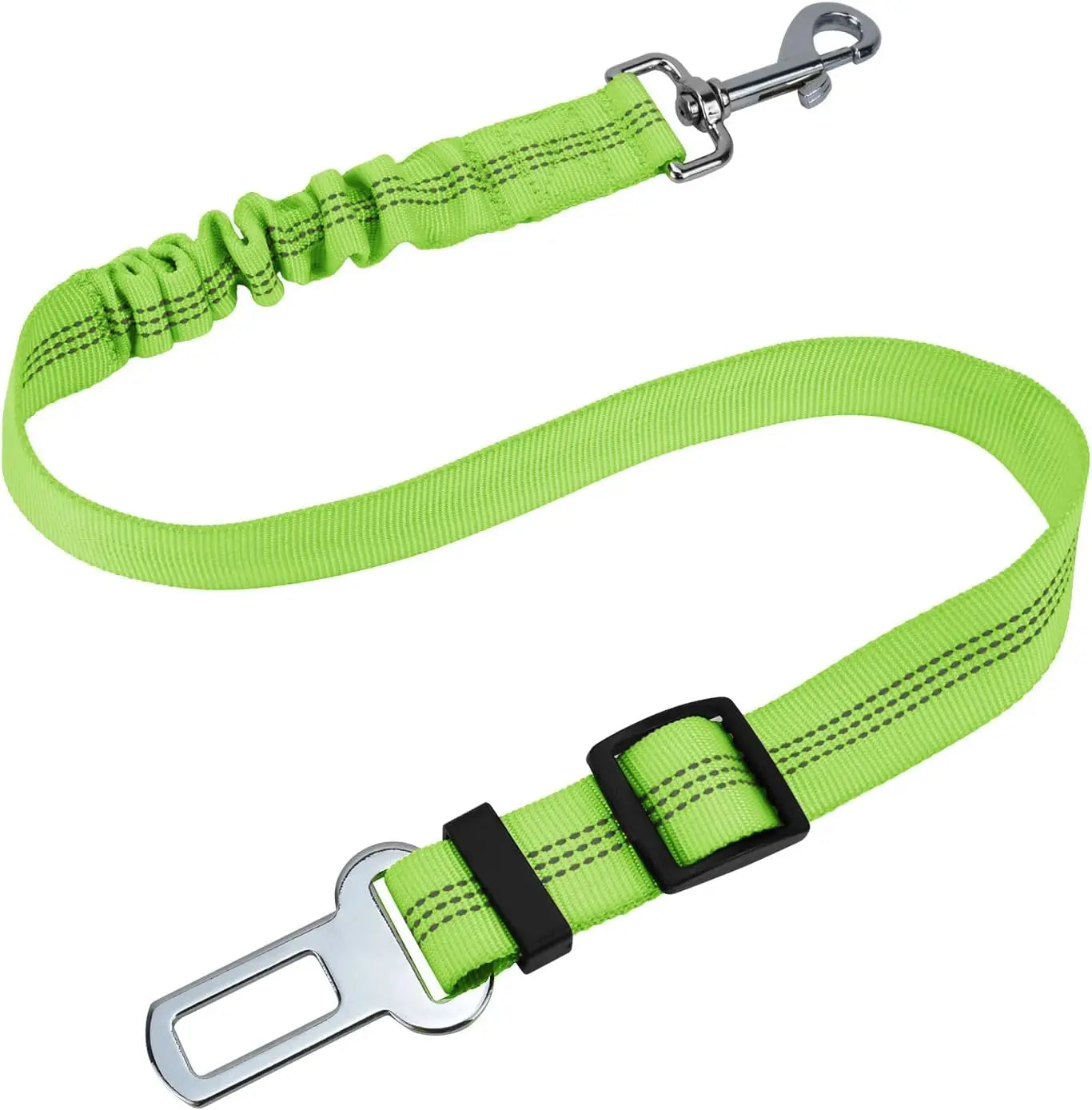 Adjustable Dog Seatbelt for Small Medium Large Dogs with Elastic Shock Absorbing Bungee Buffer Reflective Safety Dog Car Harness