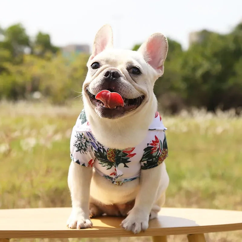 Summer Pet Printed Clothes For Dogs Floral Beach Shirt Jacket Floral T-Shirt Hawaiian For Small Large Dog Chihuahua Pets Outfits