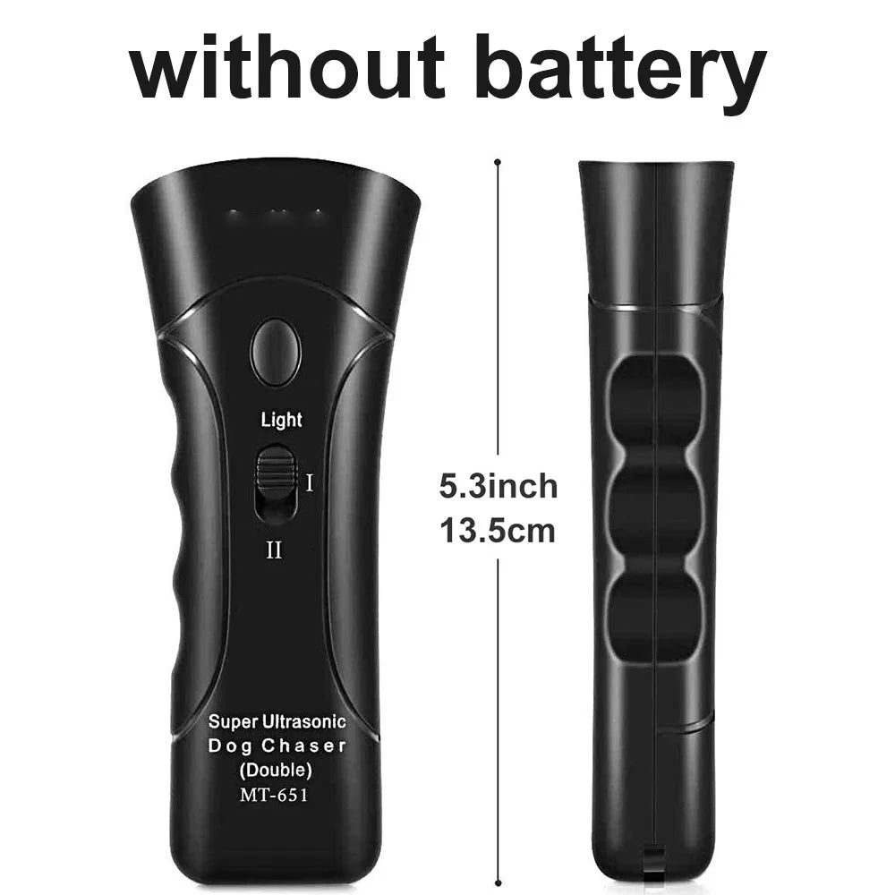 3 in 1 Dog Anti Barking Device Ultrasonic Dog Repeller Stop Bark Deterrents Pet Control Training Supplies with LED Flashlight