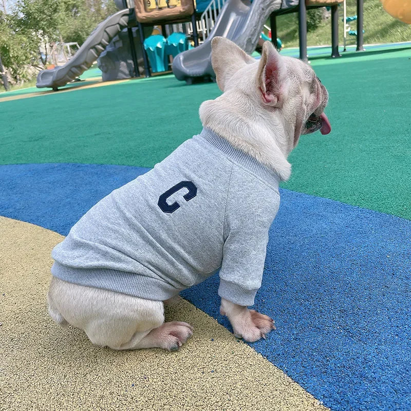 The New Pet Clothes Dog Costume Embroidery Crew Neck Parent-child Wear Spring and Autumn Pure Cotton Three Colors Seven Sizes