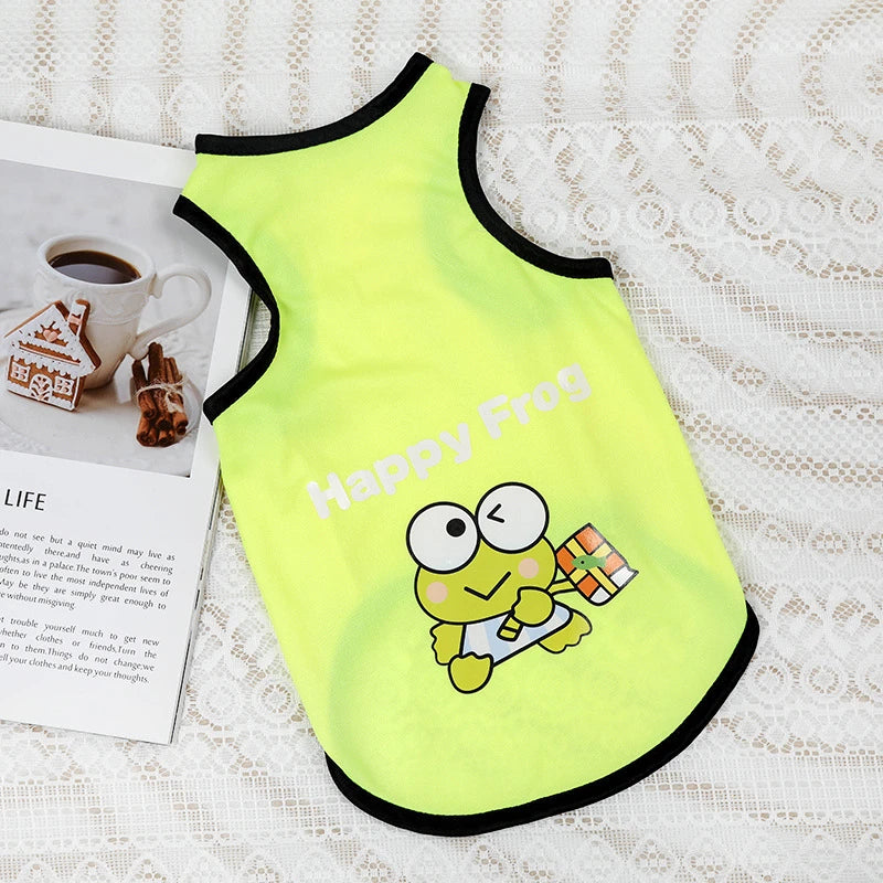 Cartoon Print Summer Pet Dog Clothes Daisy Animal Lightweight Spring Vest for Cat Medium Big Pet Supplies XXL Puppy Clothing