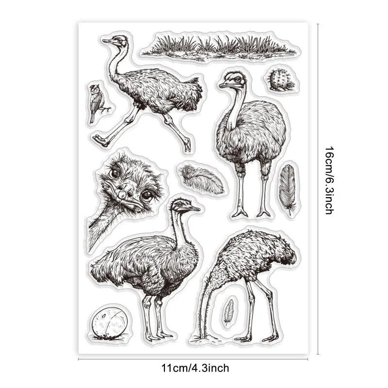 1pcs Bird Branch Silhouette Clear Stamps Birds Trees Clear Rubber Stamps Silicone for DIY Scrapbooking Photo Album 6.3x4.33inch